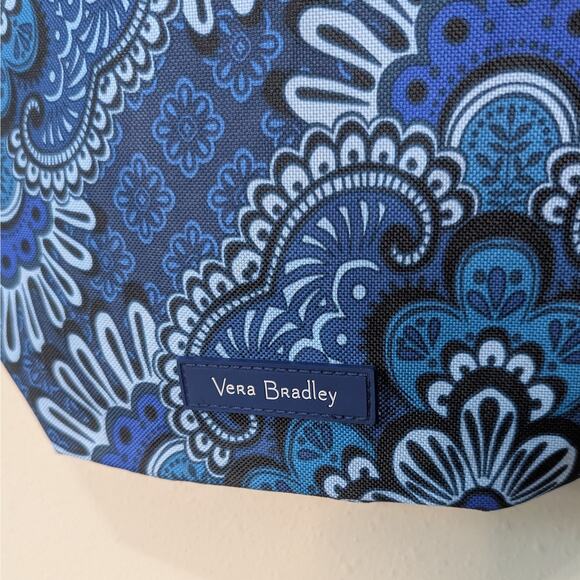 Vera Bradley Blue Tapestry Lightweight Canvas Drawstring Backpack - Picture 3 of 7